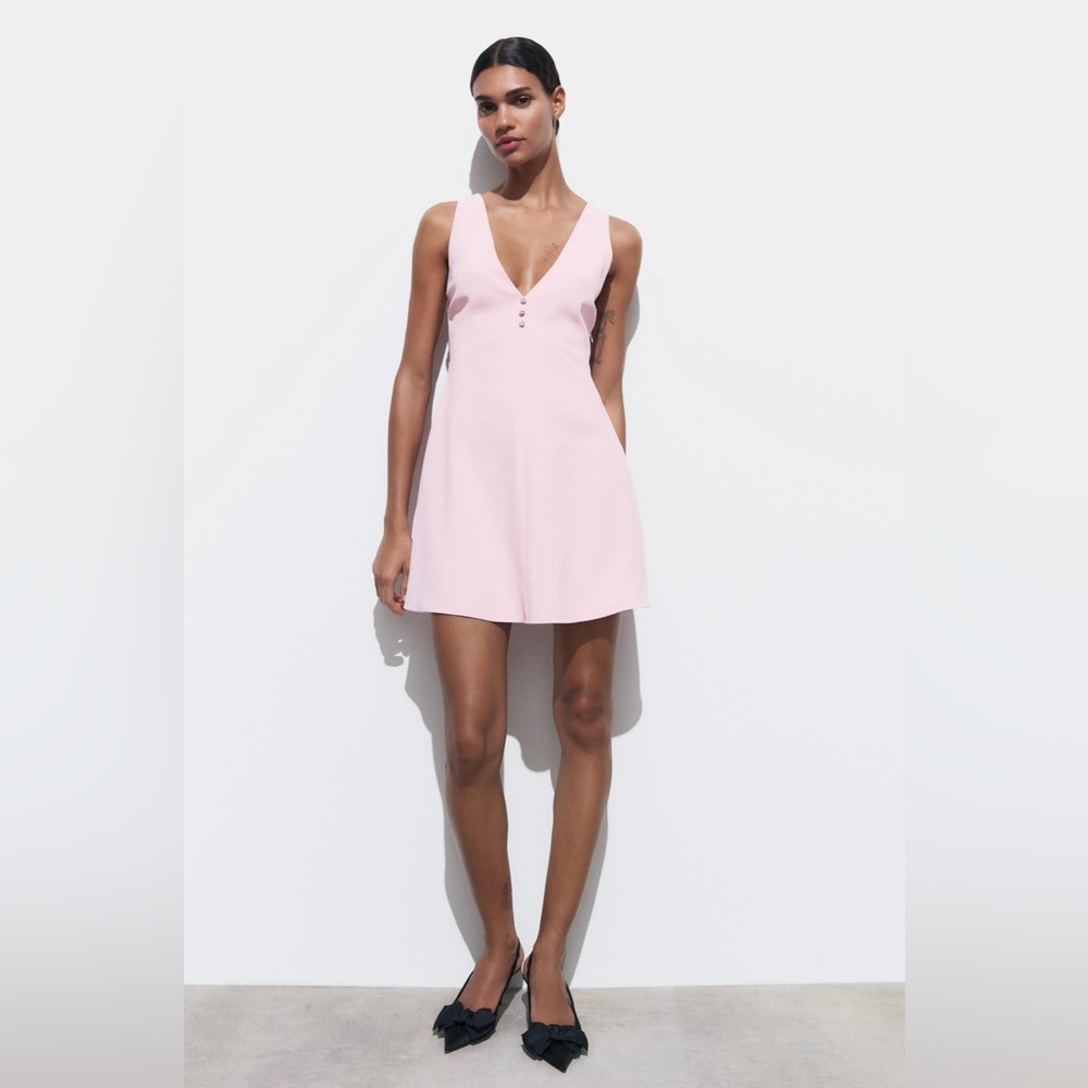 ZARA Jewel button pinafore dress
